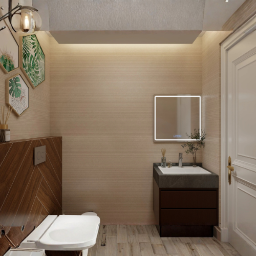 Gleaming Grotto moroccan powder bathroom design