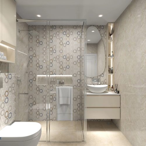 Tranquil Oasis space saving bathroom design