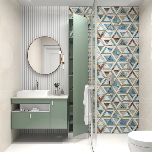 Ivory Elegance space saving bathroom design